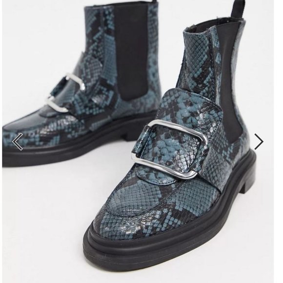 ASOS Shoes - 💙🖤premium leather Chelsea boots snake📍FIRM📍